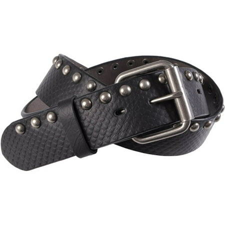 Brinley Co Womens Snake Embossed Studded Leather Belt