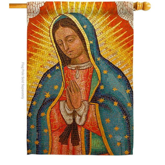 Ornament Collection H192339-BO Lady of Guadalupe Religious Faith Double-Sided Garden Decorative House Flag, Multi Color