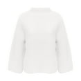 thumbnail image 5 of Lovskoo 2024 Sweaters for Women Winter Pullover Loose Knitting Shirt 3/4 Sleeve Solid Color Sweater Top Shirt White, 5 of 6