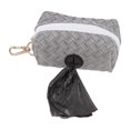 thumbnail image 4 of Dog Garbage Bag Dispenser, Zipper Poop Bag Holder PU Portable  For Outdoor For Dogs Elegant Grey, 4 of 8