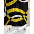 thumbnail image 6 of Sheer Curtains 54 Inch Length 2 Panels Set for Kitchen, Yellow Geometric Semi Sheer Curtains for Windows, Modern Abstract Simple Lines Black Voile Window Treatments Rod Pocket Curtain, 6 of 7