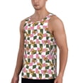 thumbnail image 2 of Hirioo Abstract Pink Plaid Butterfly for Men's Workout Tank Top Sleeveless Shirts Quick Dry for Men-Large, 2 of 7