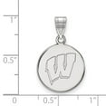 thumbnail image 2 of Sterling S. Rh-p LogoArt University of Wisconsin Medium Disc Pendant; for Adults and Teens; for Women and Men, 2 of 2