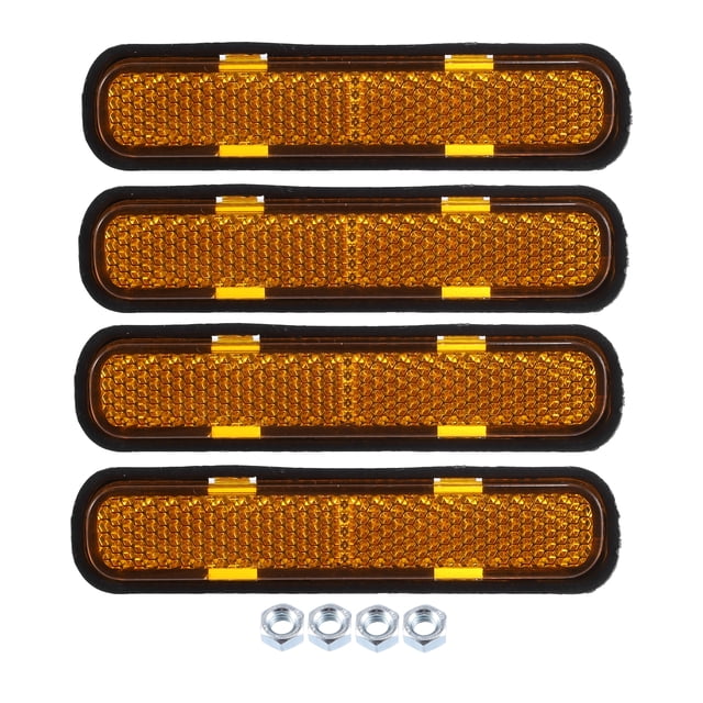 4uds M5x0.8 Naranja Rectangular Atornillable Reflector Advertencia Reflector