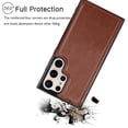 thumbnail image 5 of Galaxy S24 Ultra Plus Case, Tekcoo Galaxy S24 Ultra Wallet Case, PU Leather ID Cash Credit Card Holder Slots Magnetic Closure Kickstand Flip Slim Cover for Samsung S23 Ultra 5G [Brown], 5 of 7