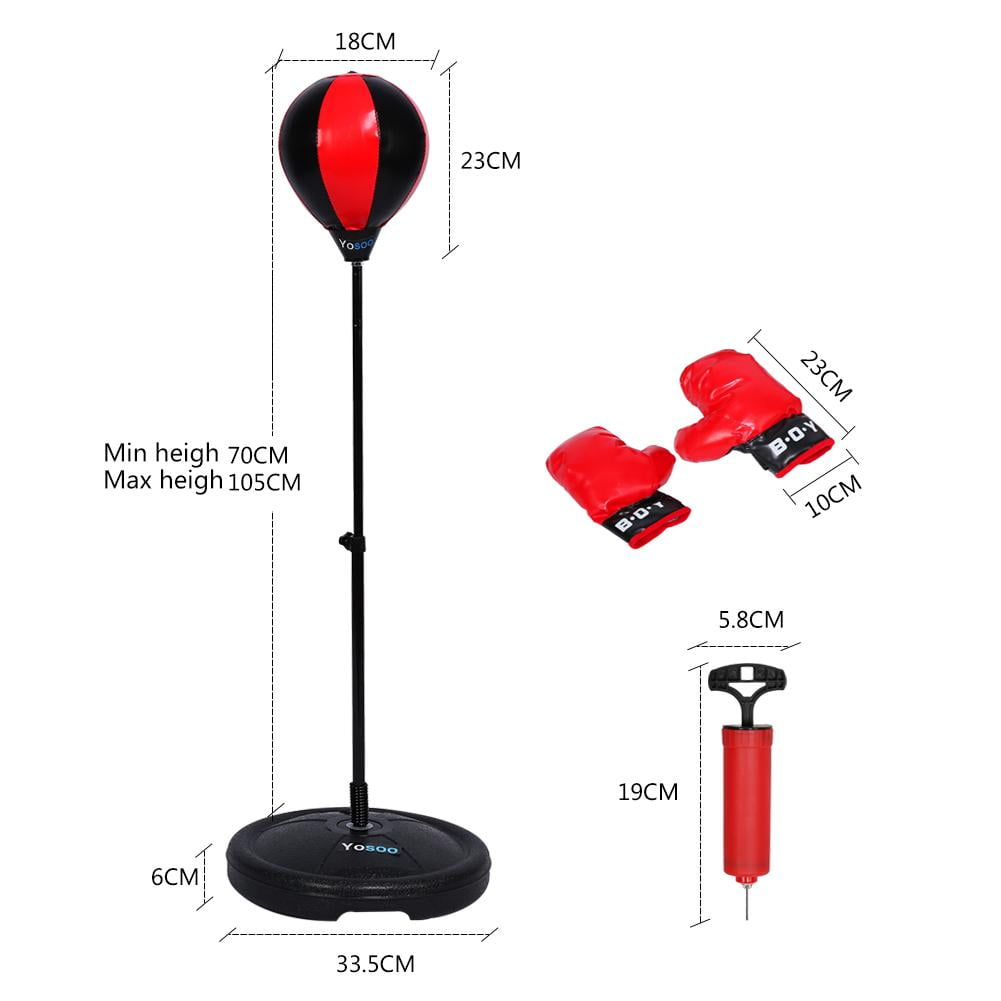 OTVIAP Adjustable Height Kids Punching Ball Bag Speed Boxing Sports Set