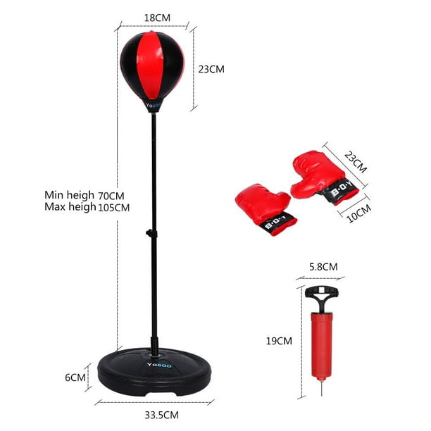 GYMAX Punching Ball avec Hauteur Réglable, Sac de Frappe sur Pied