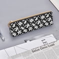 thumbnail image 5 of Goofa Lilies Flowers Pattern Pencil Case Portable Stylish Triangle Pencil Pouch with Zipper Leather Cosmetic Pouch Bag Makeup Cosmetic Pencil Pouch, 5 of 9