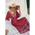 thumbnail image 3 of Women's Boho Flared Sleeve Paisley Maxi Dress, 3 of 3