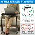 thumbnail image 3 of Table-Mate XL TV Tray - Portable, Foldable Table Trays for Eating, Desk Space and Couch - Black, 3 of 5