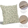 thumbnail image 4 of Brown Green Floral Pillow Covers 20x20 Inch Set of 2, Rustic Cottage Style Cute Flower Block Print Decorative Throw Pillow Cases Cushion Covers Vintage Decoration Gift Farmhouse Sofa Couch Bed Decor, 4 of 6