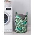 thumbnail image 3 of Tropical Laundry Bag, Exotic Flora and Fauna Vintage Illustration with Birds and Jungle Plants Foliage, Basket with Handles Drawstring Closure for Laundromats, 13" x 19", Multicolor, by Ambesonne, 3 of 4