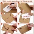 thumbnail image 3 of FRCOLOR 60 Sets Brown Paper Envelopes Small Cute Wedding Invitations Postcards Envelopes Mailers For Letters And Cards With Blank Cards, 3 of 8