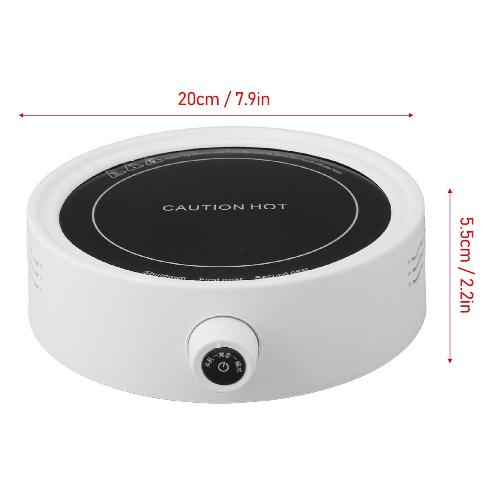 Small Hot Plate 600W Portable Electric Stove Kitchen Cooking Cooktop Round Single Plate Cooktop for Ceramic Glass Kettle, Home Kitchen Boiling Tea, White