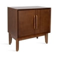 thumbnail image 4 of Kate and Laurel McCutcheon Modern Mango Wood Side Table with Storage Cabinet, 22 x 14 x 22, Walnut Brown, Transitional Wooden End Table for Use as Bedroom Nightstand or Entryway Decor Accent, 4 of 9