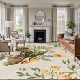 thumbnail image 2 of Rectangle Area Rug 5x8ft,Pastoral Coffee Frog Mushroom Washable Carpet Non-Slip Runner Accent Rugs Indoor Floor Mat for Bedroom Living Room Decor,Retro Bread on Linen, 2 of 9