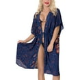 thumbnail image 4 of HAPPY BAY Women's Viscose Summer Beach Plus Size Front Open Kimono Beachwear Duster Cardigan 2X-3X Aqua_AC10, 4 of 5