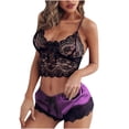 thumbnail image 1 of Conjuntos de pijamas de satén para mujer, ropa interior Sexy con lazo de encaje, ropa interior para dormir Fridja  nalpqowj17605, 1 of 9