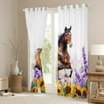 thumbnail image 3 of Homewish 3D Racing Horse Black Out Curtains for Women, Vibrant Rustic Sunflower Curtains Pack of 2 (42x63 Each), Hippie Western Animal Bedroom Curtains, Window Curtains Decor, 3 of 6