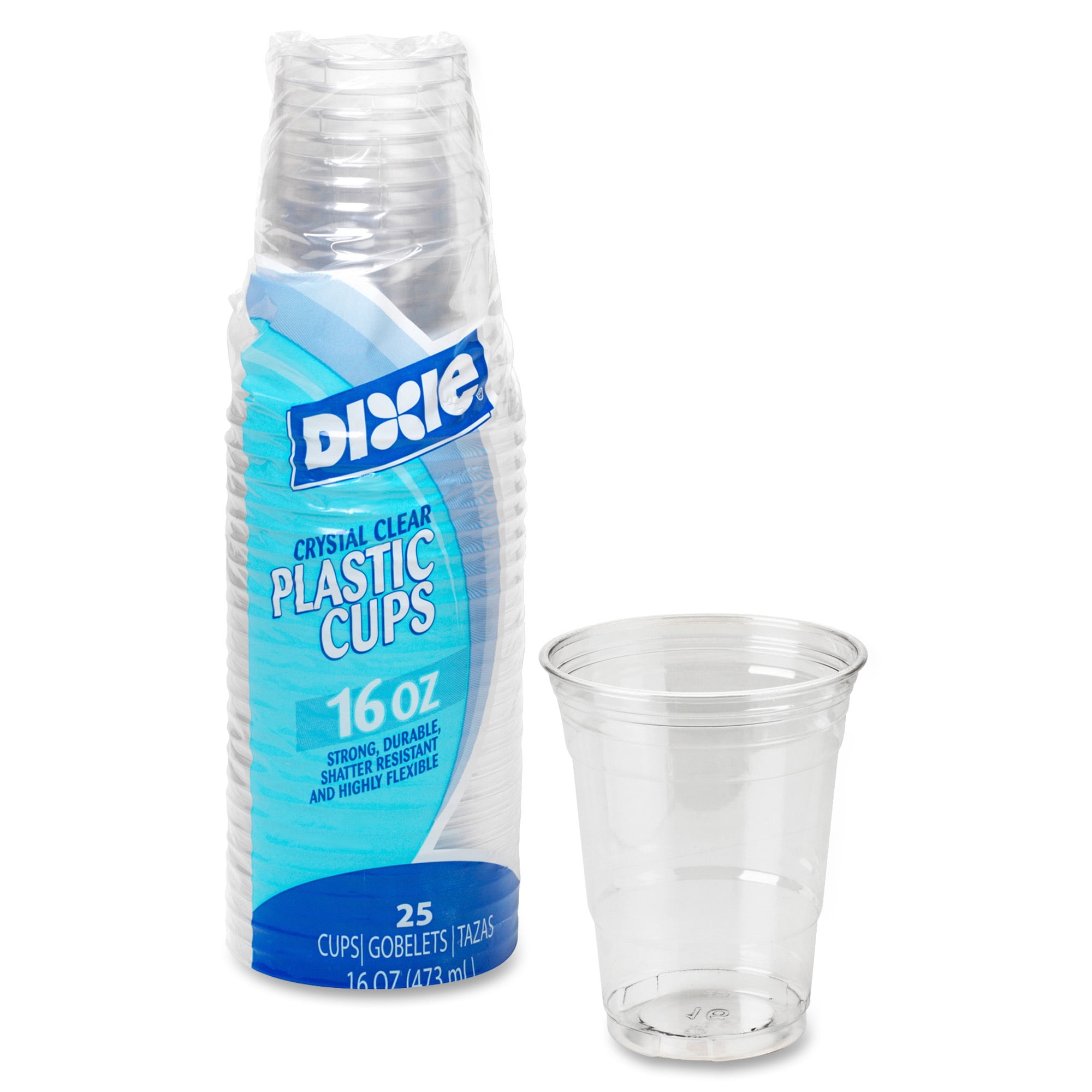 Dixie Clear Plastic PETE Cups, Cold, 12oz, 25/Sleeve, 20 Sleeves/Carton