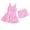 Pink, variant on Shadoumai Girls One Piece Swimsuit Size 7-8 Ruffle Tankini Set Quick Dry & Stretchy Cute Printed Bathing Suit Swimwear Set Girl Ruched Adjustable Strap