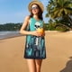 thumbnail image 3 of Easygdp Vintage Skull Beer para Vestido Transpirable de Mujer, Vestido Suelto de Manga Corta con Pliegues y Bolsillos para el Verano, 3 of 7