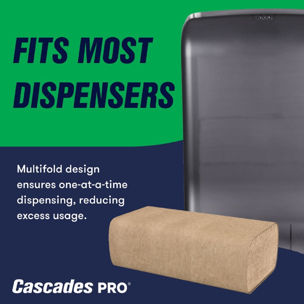 Cascades Select Folded Towel Multifold - Natural - 250 Sheets/Pack, 16 Packs/Carton