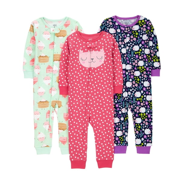 Pijama para bebé Simple Joys by Carter's, paquete de 3, 18 meses