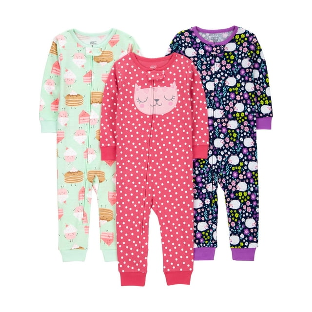 Pijama para bebé Simple Joys by Carter's, paquete de 3, 18 meses