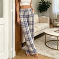thumbnail image 2 of LUVDA Womens Plaid Pajama Pants Flannel Casual Stretch Wide Leg Pj Pants with Pockets Comfy Soft Lounge Sleepwear, 2 of 5