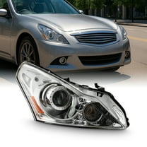 AKKON - Fits 2010-2013 G37 / 11-12 G25 / 2015 Q40 Sedan 4-Door [HID/Xenon Type] Projector Chrome Headlight Passenger Right Side