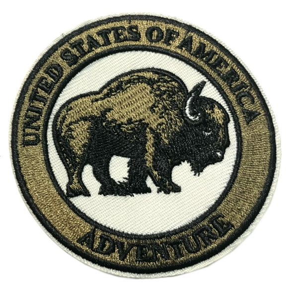 Buffalo USA Adventure Embroidered Patch Iron/Sew-On Applique Travel Souvenir