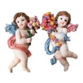 thumbnail image 1 of Figuritas de ángeles de Navidad pintadas a mano, figurita de mesa, estatua religiosa, escultura para mesa, sala de estar y coche, 2 uds., 1 of 9