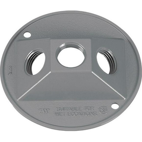 14383 4.5 in. Gray Weatherproof Lampholder Cover 3 Hole