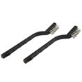 thumbnail image 2 of 6pc Wire Brush Set Small Long Steel Brass Nylon Metal Rust Paint Remover Cleaner, 2 of 10