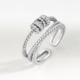 thumbnail image 5 of Fidget Jewelry Spinner Ring Open Ring Ring with Beads Fidget Ring To My Daughter for Women Anxiety Ring SILVER, 5 of 8