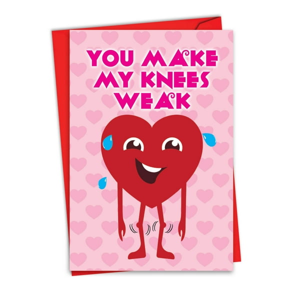 1 Funny Valentine's Day Card with Envelope - Weak Knees C6760VDG