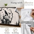 thumbnail image 6 of Halloween Cabinet Curtains 28"W x 35L, Farmhouse Skulls Pumpkins Crow Bats Spooky Rustic Under Sink Skirt for Bathroom Vanity Kitchen Self Adhesive, Dust-Proof Privacy Curtain for Closet Shelves, 6 of 9