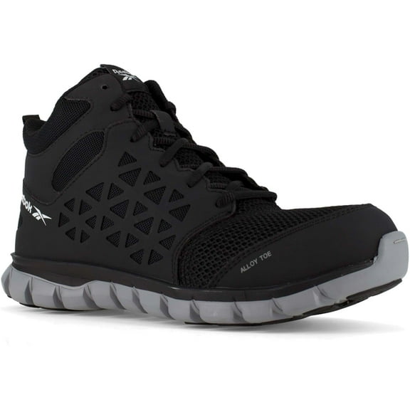 Reebok Sublite Cushion Work Shoe Athletic Mid Cut - Women's, Black, 6.5 Medium
