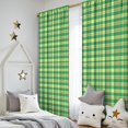thumbnail image 5 of Blackout Kids Curtains,Green Yellow Checkerboard Checkered Pattern Childrens Insulated Curtains Set Of 2,Bedroom Essentials,Toddler Room Decor 52"x84", 5 of 5