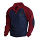thumbnail image 2 of Blusa y camisa de manga larga con cuello alto para hombre, estilo casual, con estampado de palmeras color cacao, deportiva, con cuello alto, botones y patchwork, de poliéster., 2 of 5