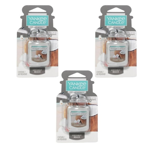 Tarro Ultimate Coconut Beach de Yankee Candle para coche, 27 ml, paquete de 3