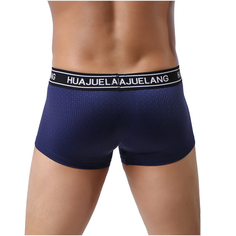 Viadha Men's Summer Boxer Shorts, Sexy, Breathable, And Fashionable Men's  Boxer Underwear(Navy,L) 