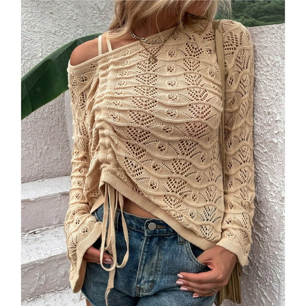 Drawstring knit best sale sweater