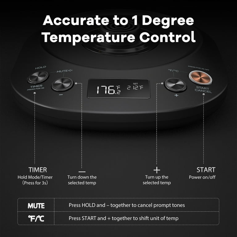 Mecity Electric Gooseneck Kettle: LCD Display, Auto Shut-Off, Temperature  Control, Quick Heating Tea Pot - 0.8L, 1200W, Matt Black 