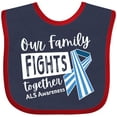 thumbnail image 3 of Inktastic Our Family Fights Together ALS Awareness Boys or Girls Baby Bib, 3 of 4