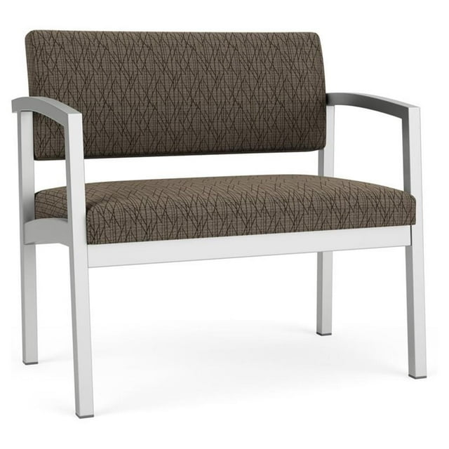 Lenox Chaise Bariatrique en Acier pour Réception et Salle d'Attente / Acier Argenté / Brun