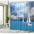 thumbnail image 5 of Ambesonne Blue Shower Curtain, Sailing After Storm Clouds, 69"Wx84"L, Blue Grey Blue White, 5 of 5