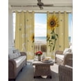 thumbnail image 6 of Yellow Sunshine Sunflower Blackout Curtains for Bedroom Living Room Darkening Curtains 84 Inch Length 2 Panels Set Pastoral Bees Farmhouse Floral Window Curtain Window Treatment Drapes 52"x84", 6 of 9