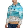 thumbnail image 3 of Picia Sunny Ocean Waves Pattern Casual Men's Hoodie - Lightweight Hooded Sweatshirt with Kangaroo Pocket, Comfortable Pullover for Everyday, Travel-Medium, 3 of 7